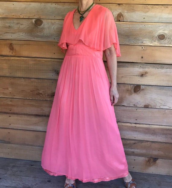 Chiffon Bridesmaid dress Prom Maxi evening red ca… - image 1