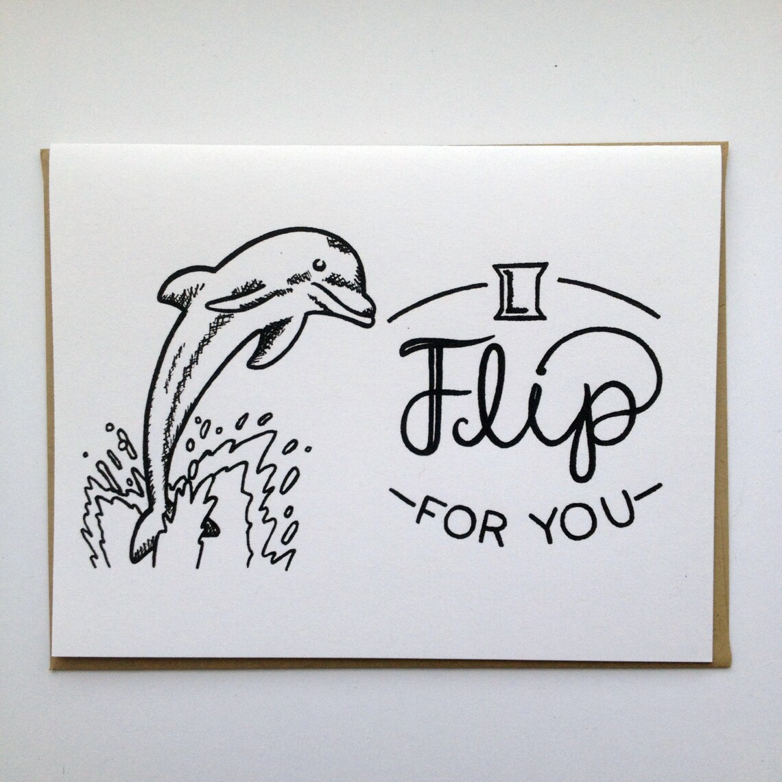 I Flip for You Hand Lettered Greeting Card - Etsy UK