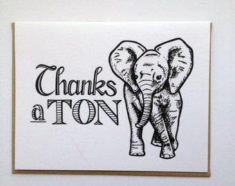 Thanks a TON - Hand Lettered Greeting Card