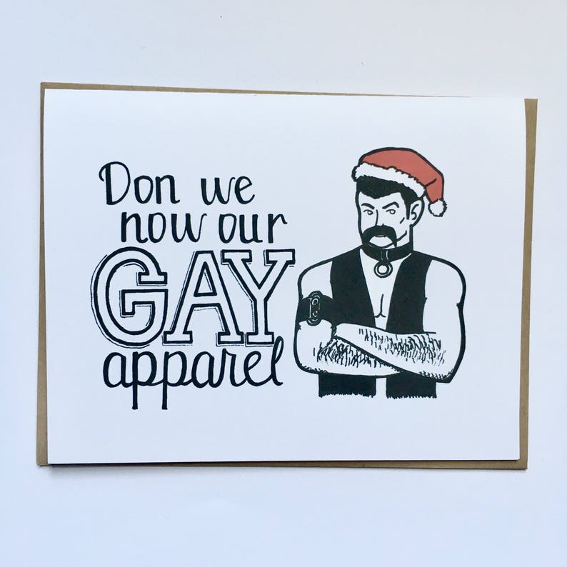 Don We Now Our GAY Apparel Hand Lettered Holiday Card | Etsy