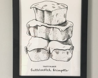 Stack of TastyKake Butterscotch Krimpets, Philly Food - Print