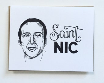 Saint NIC - Hand Lettered Greeting Card