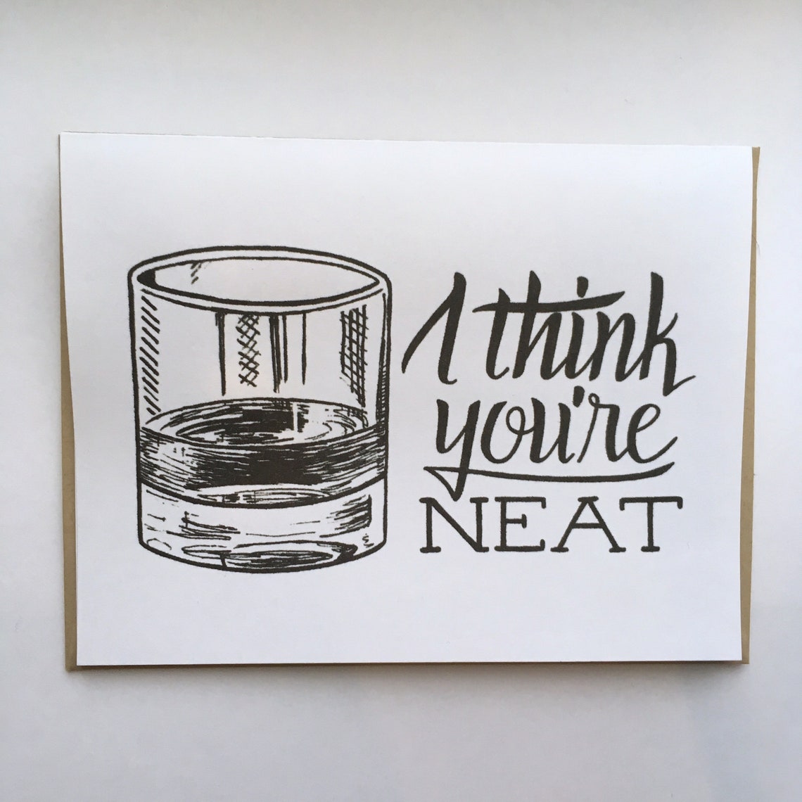 I Think You're Neat Hand Lettered Greeting Card - Etsy