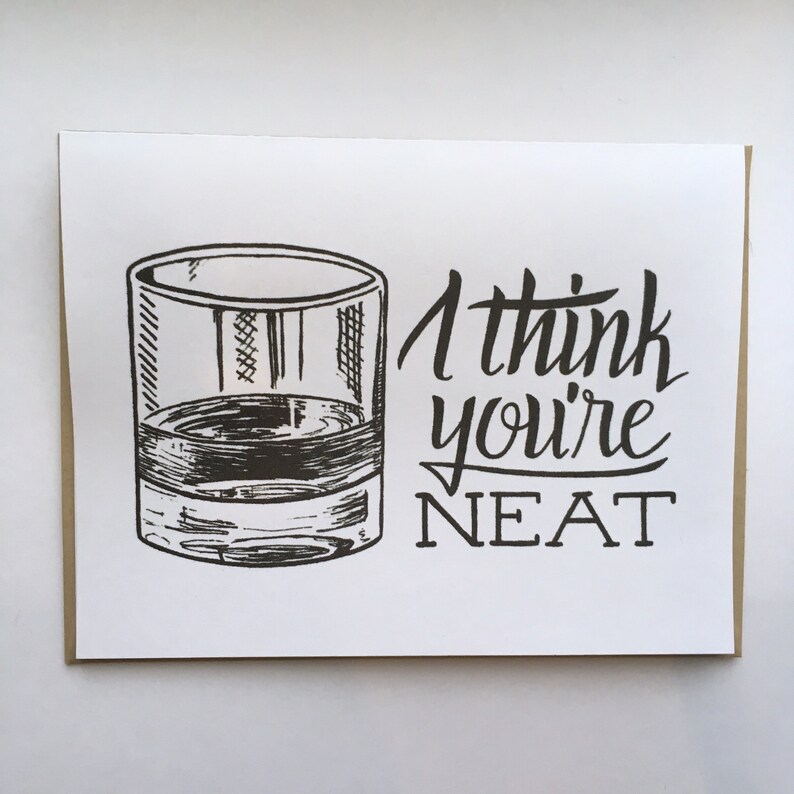 I Think You're Neat Hand Lettered Greeting Card - Etsy