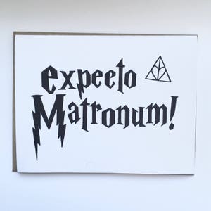 Expecto Matronum - Hand Lettered Wedding Card