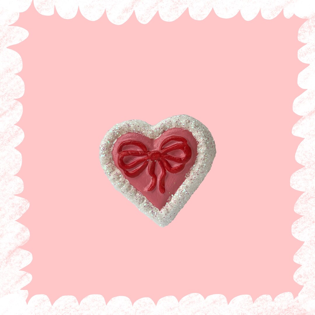 Red Bow Pink Heart Magnet