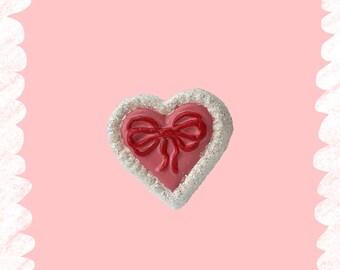 Red Bow Pink Heart Magnet