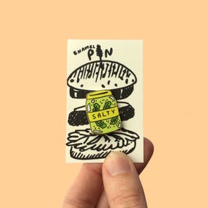 Salty Pickle Jar Enamel Pin image 1