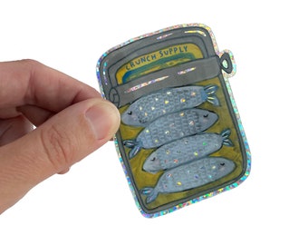 Sardines Tin Glitter Sticker
