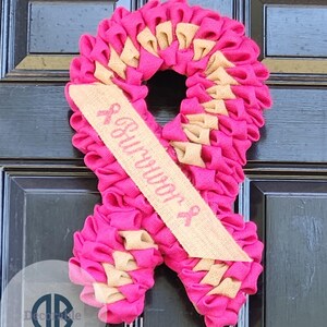 Breast Cancer awareness survivor wreath