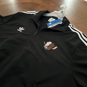Shoresy Inspired, Adidas jacket. Custom fan made - handmade w/embroidered patches not printed.