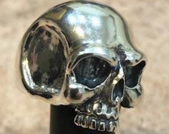 Sterling Skull Ring Tombstone Silverworks 45 grams