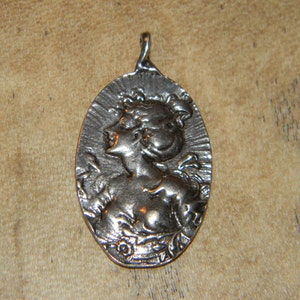Art Nouveau Sterling Silver Pendant image 1