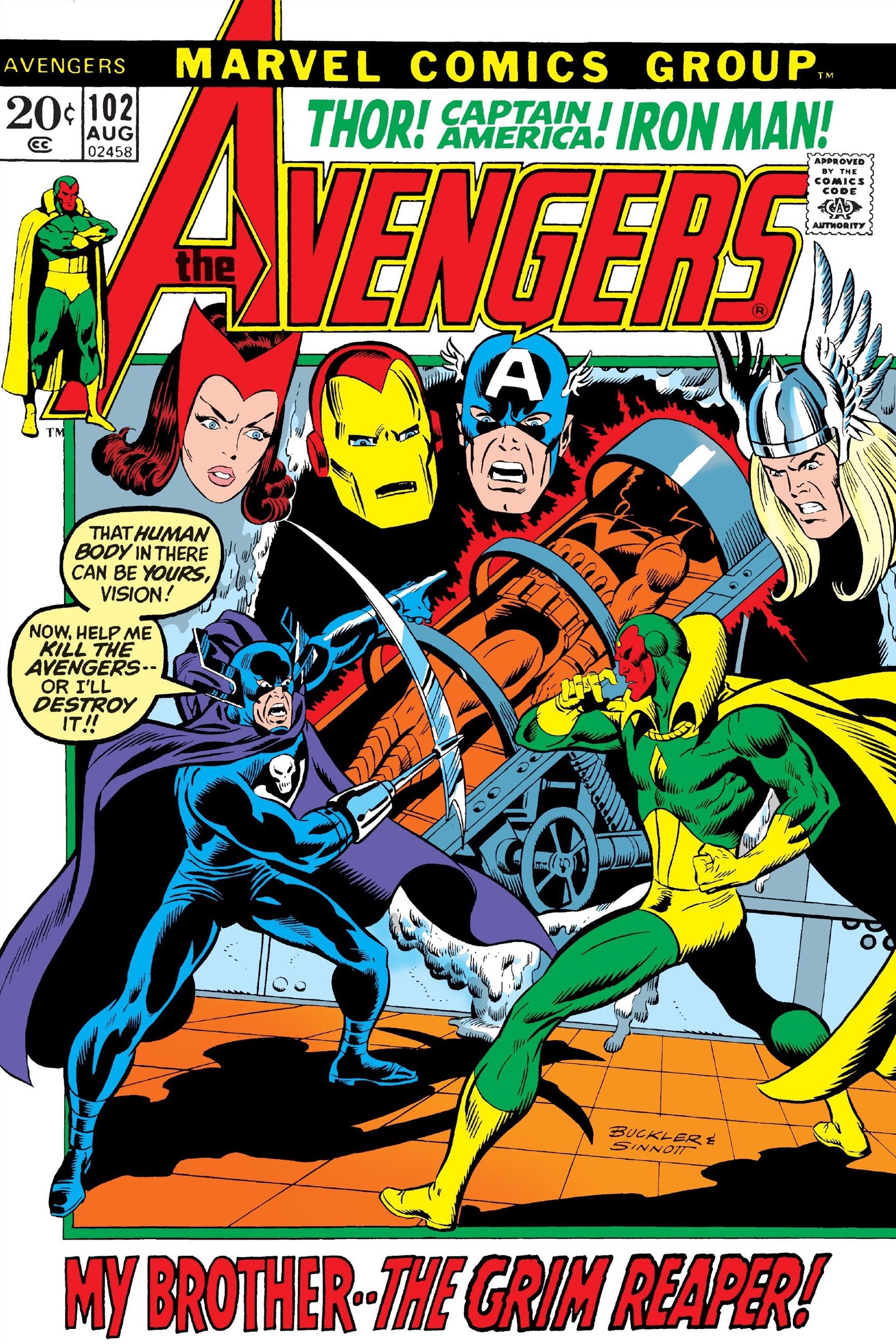 The Avengers Issue 102 Comic Book Poster the Grim Reaper Vision - Etsy