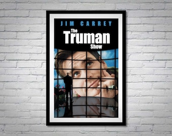 The Truman Show Movie Poster Jim Carrey Ed Harris TV's