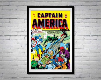 Captain America Issue 3 Comic Book Poster Red Skull Bucky Barnes