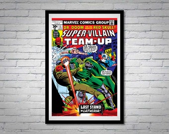 Super Villain Team Up Comic Book Poster Issue 11 Dr. Doom Red Skull Last Stand in Latveria
