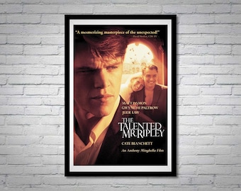 The Talented Mr. Ripley Movie Poster Matt Damon Gwyneth Paltrow Jude Law