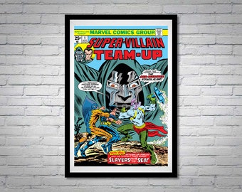 Super Villain Team Up Comic Book Poster Issue 1 Slayers from the Sea Dr. Doom