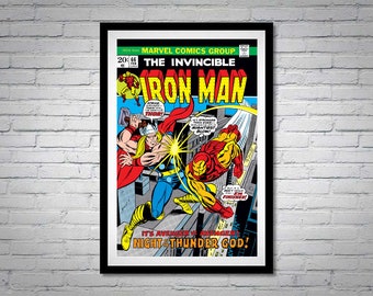 The Invincible Iron Man Comic Book Poster Issue 66 Thor Night of the Thunder God