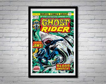 Póster del cómic Ghost Rider número 16: Ataque de tiburón