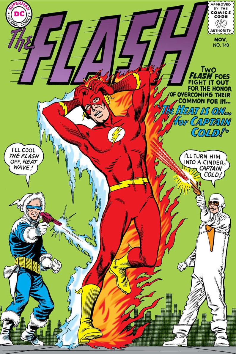 The Flash Issue 140 Comic Book Poster Captain Cold Heat Wave - Etsy