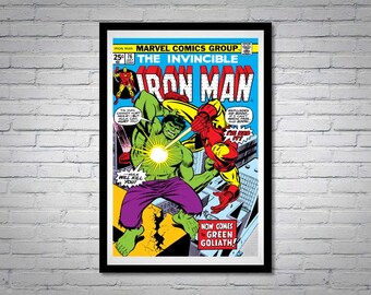 The Invincible Iron Man Comic Book Poster Issue 76 Green Goliath Hulk