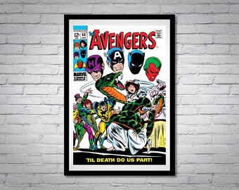 The Avengers Issue 60 Comic Book Poster Til Death do us Part Snake Yellowjacket