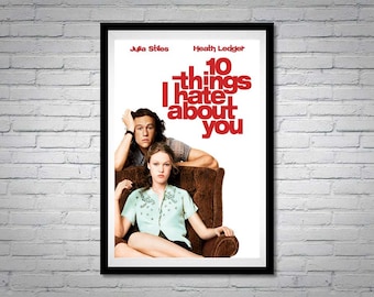 10 Things I Hate About You Movie Poster Julia Stiles Heath Ledger Joseph Gordon-Levitt