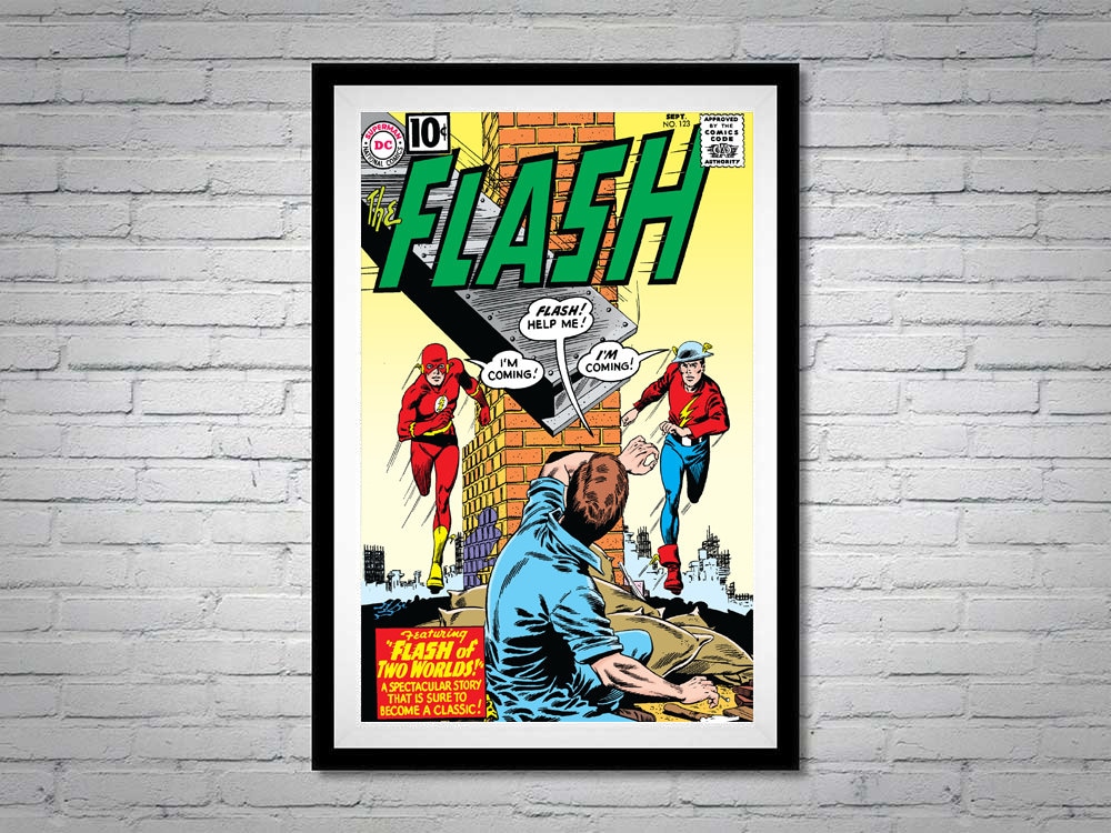 The Flash Issue 123 Comic Book Poster Flash of Two Worlds Barry