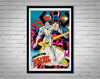 Galactus and the Silver Surfer Poster Classic Style Kirby