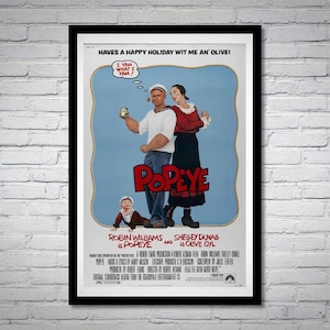Popeye Movie Poster Robin Williams Shelley Duvall