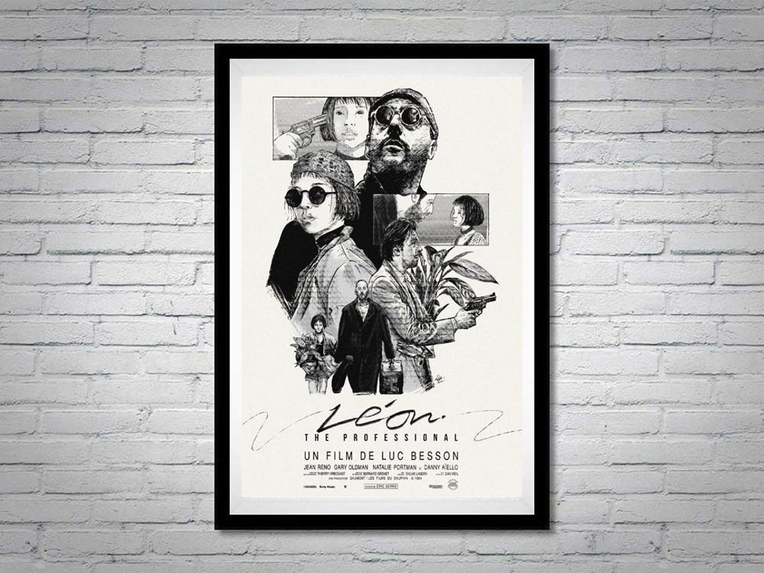 Leon the Professional Sketch Movie Poster Jean Reno Natalie