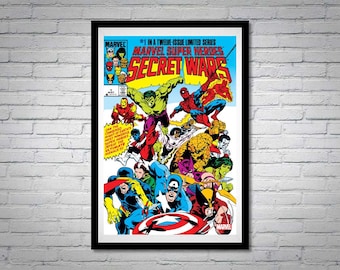 Secret Wars Issue 1 Comic Book Poster She Hulk Spider-Man Hawkeye Captain America