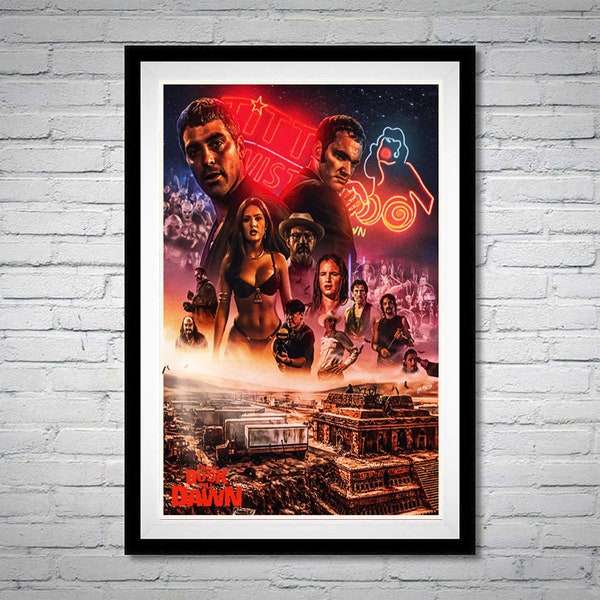 From Dusk Till Dawn Movie Art Poster Quentin Tarantino George Clooney Salma Hayek