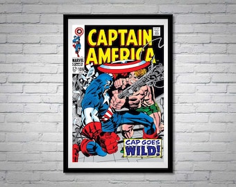 Captain America Issue 106 Comic Book Poster Cap Goes Wild