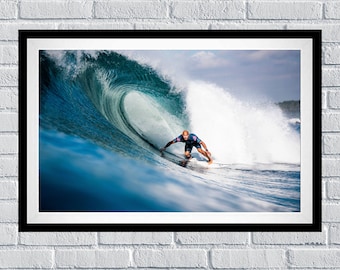Kelly Slater Surfing a Wave Poster