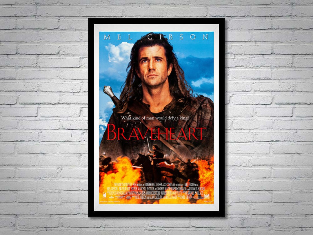 Braveheart Movie Poster Mel Gibson Sophie Marceau - Etsy