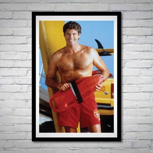 David Hasselhoff Baywatch Mitch Buchannon Poster Lifeguard