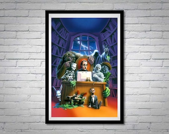 R.L. Stine in Office With Goosebumps Scary Creations Poster