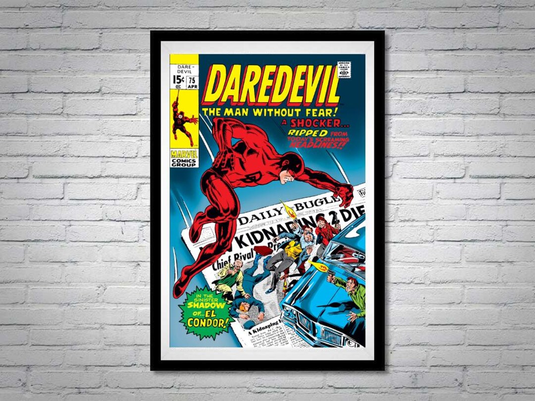 Daredevil the Man Without Fear Comic Book Poster Issue 75 Headlines