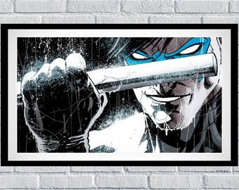 Nightwing Rain Comic Book Poster (44x24 inches)