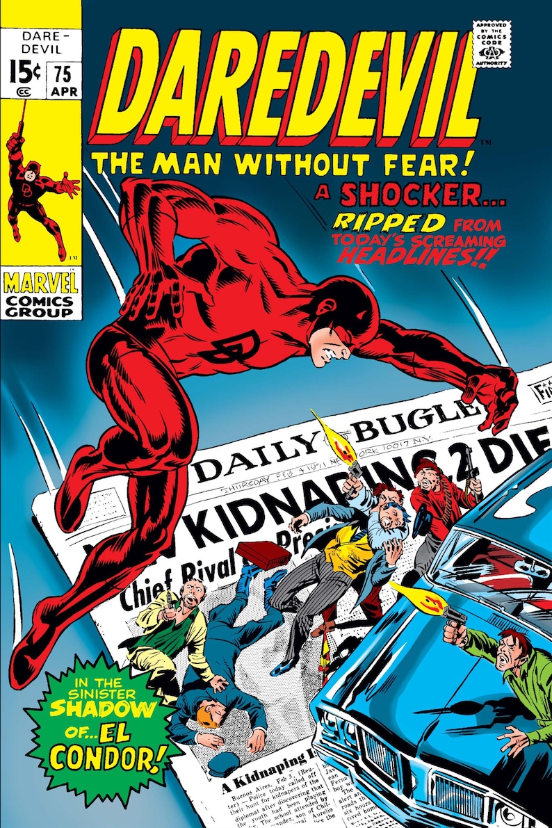 Daredevil the Man Without Fear Comic Book Poster Issue 75 Headlines ...