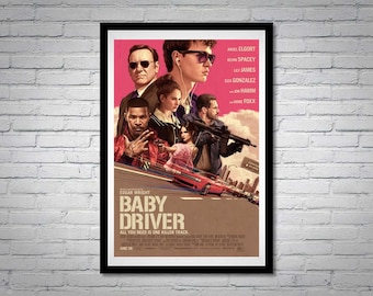 Baby Driver Movie Poster Ansel Elgort Lily James Jon Hamm