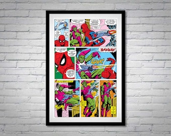 Death of Green Goblin Spider-Man Comic Book Page Movie Scene Poster