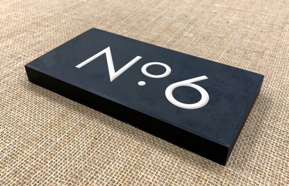 High Quality Deep Engraved Natural Honed Slate House Number Signs Plaque 1-9999