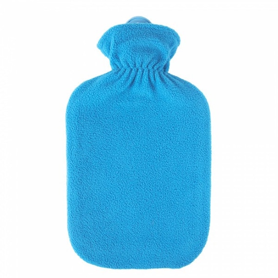 Sanger 2.0 Liter Hot Water Bottle With Azure Blue Fleece Etsy
