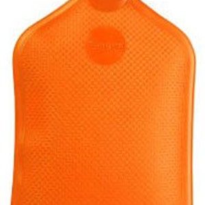 Très grande bouillotte en caoutchouc de 2,5 litres, orange, SANGER - Fabriquée en Allemagne