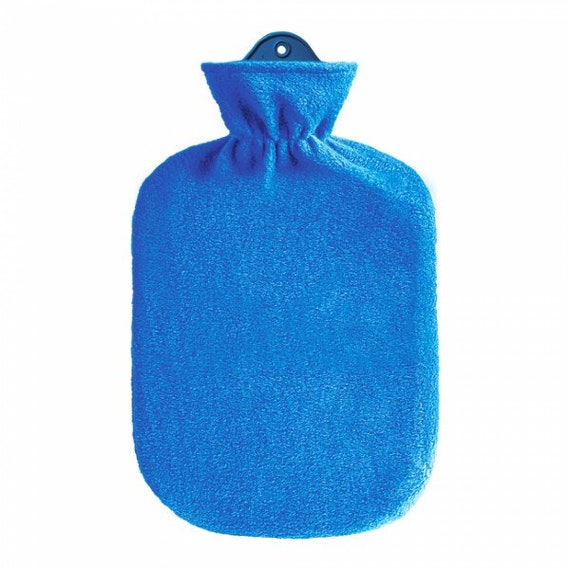 Sanger 2.0 Liter Hot Water Bottle With Blue Fleece Covermade Etsy