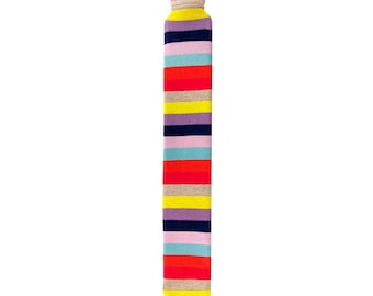 2.5 Liter SANGER LONGI rubber hot water bottle-multicolored knitted cotton design cover - Made in Germany